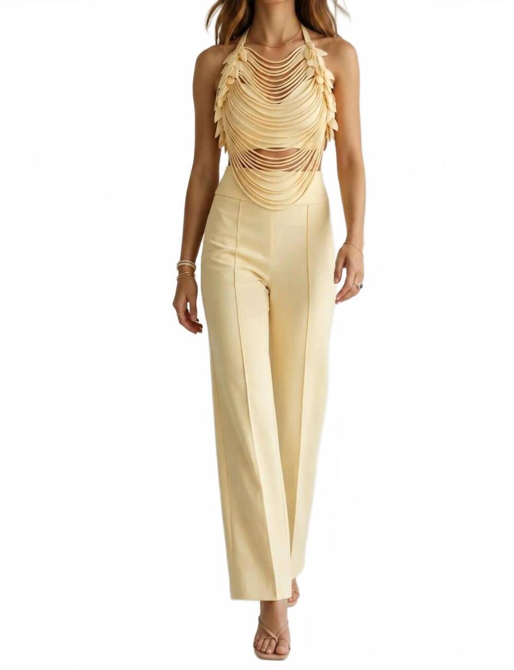 NEW AKALIA aurelia wide-leg trousers in yellow